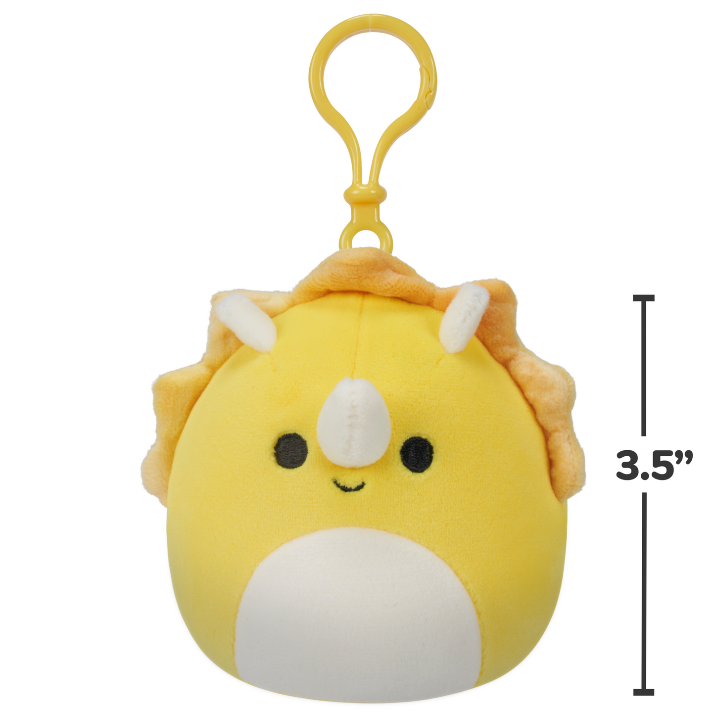 Squishmallow 3.5inch Clip-on Lancaster the Yellow Triceratops