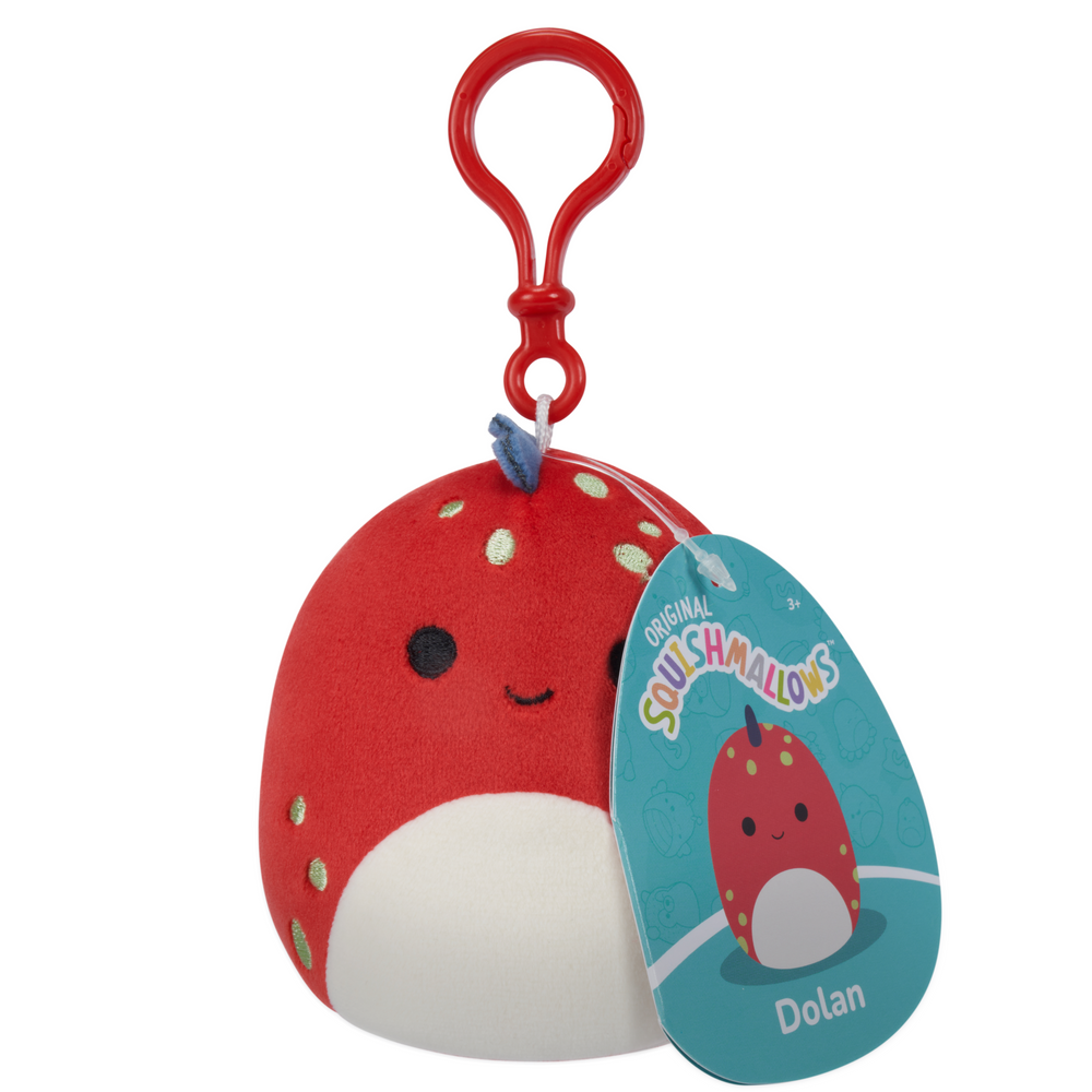 squishmallow 3.5inch Clip-on Dolan the Red Dino