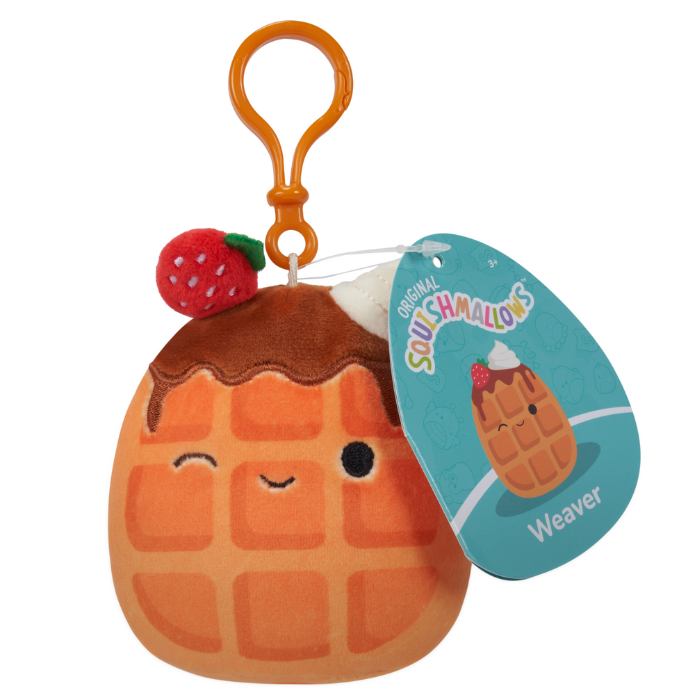 Squishmallow 3.5inch Clip-on Weaver Waffle