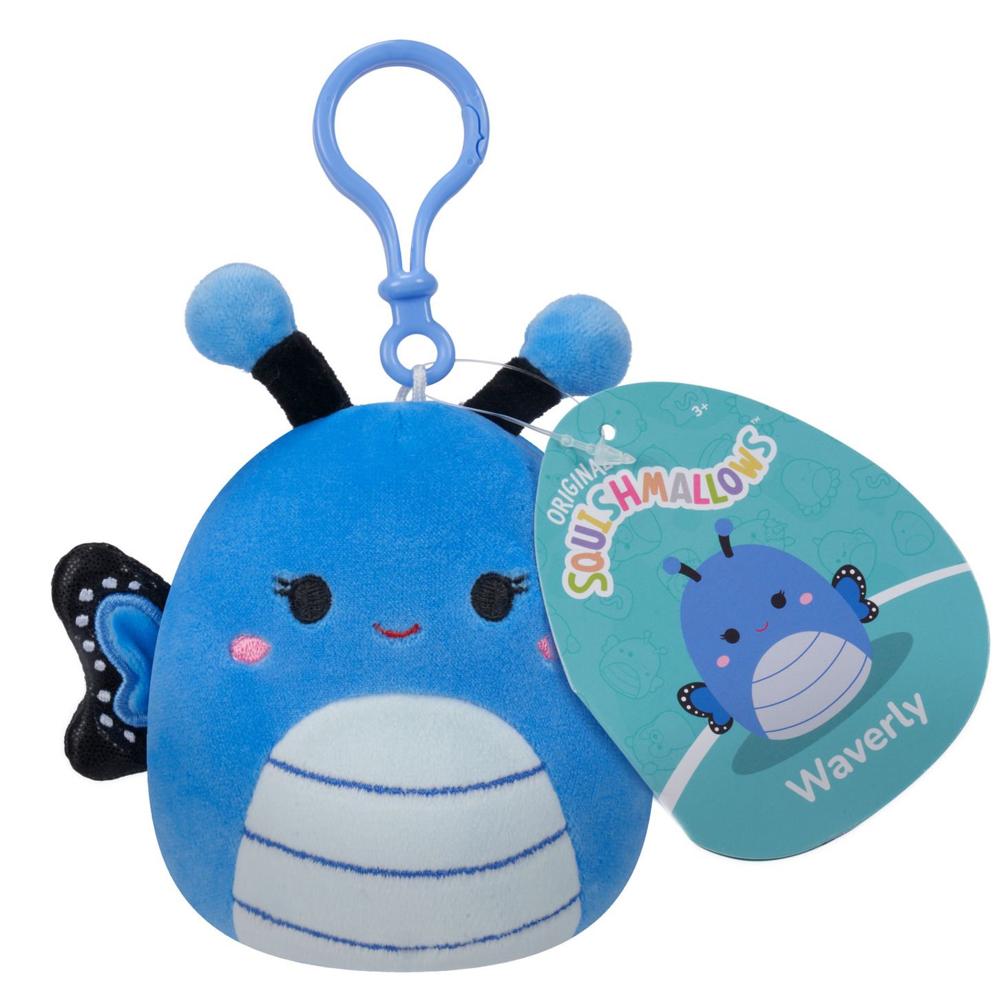 Squishmallow 3.5inch Clip-on Waverly Blue Butterfly