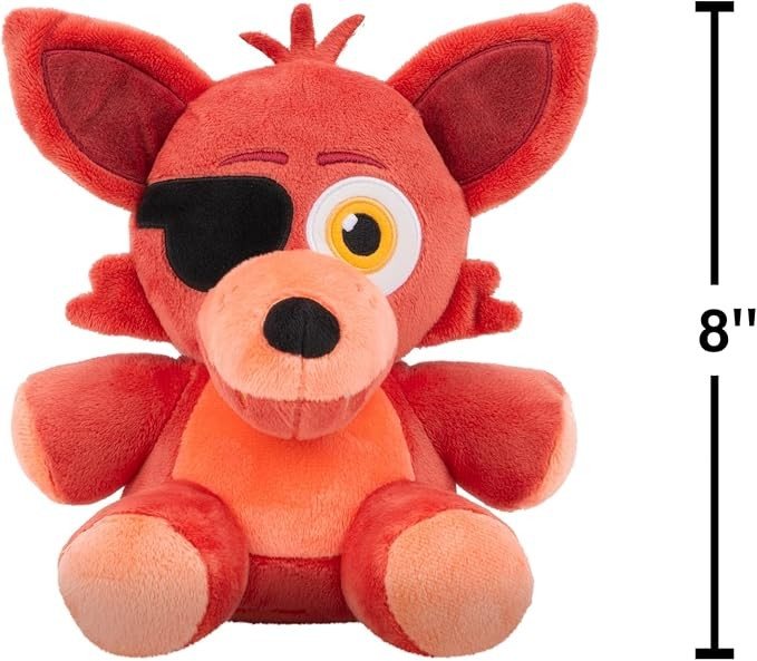 Five Nights at Freddy's - Classic Foxy Plush Toy - 8" - with Super Soft Material and Glow in the Dark Eyes 