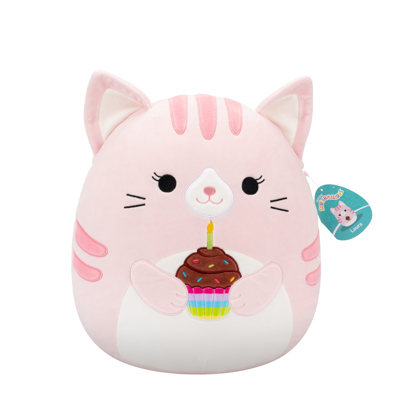Squishmallows 7.5" - Laura the Tabby Cat with Cupcake 