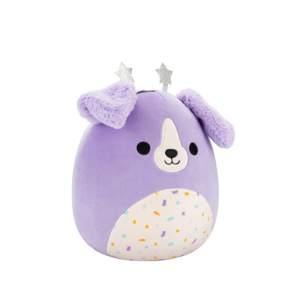 
                      
                        Squishmallows 7.5" - Deontay Purple Retriever with Confetti  Belly and Star Headband
                      
                    