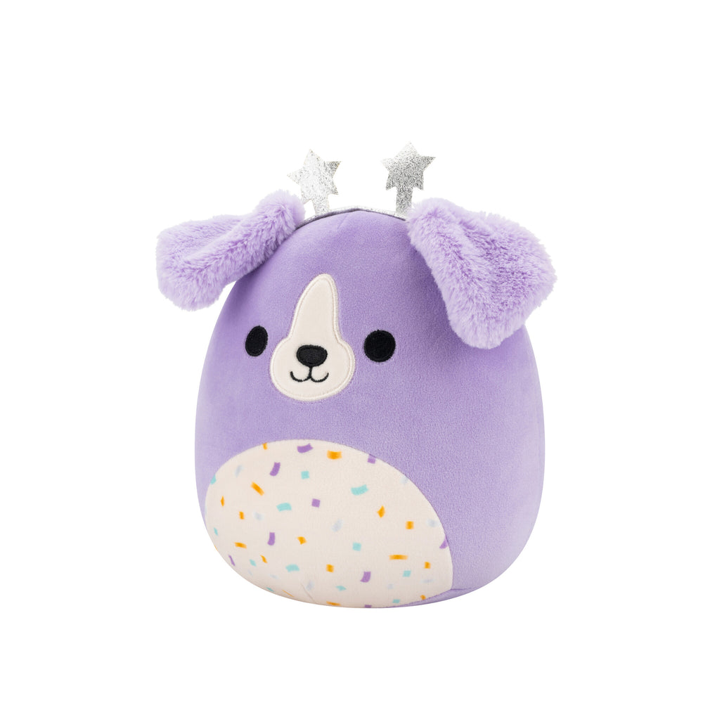 
                      
                        Squishmallows 7.5" - Deontay Purple Retriever with Confetti  Belly and Star Headband
                      
                    