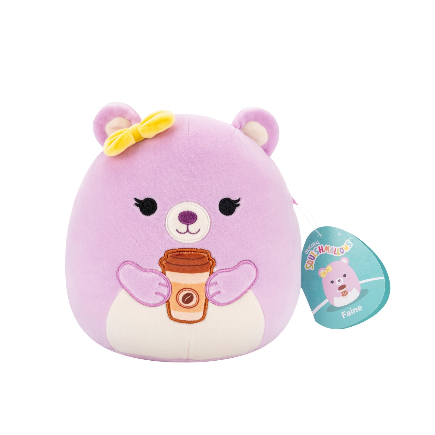 Squishmallows 7.5" - Faine the Bear with Coffee