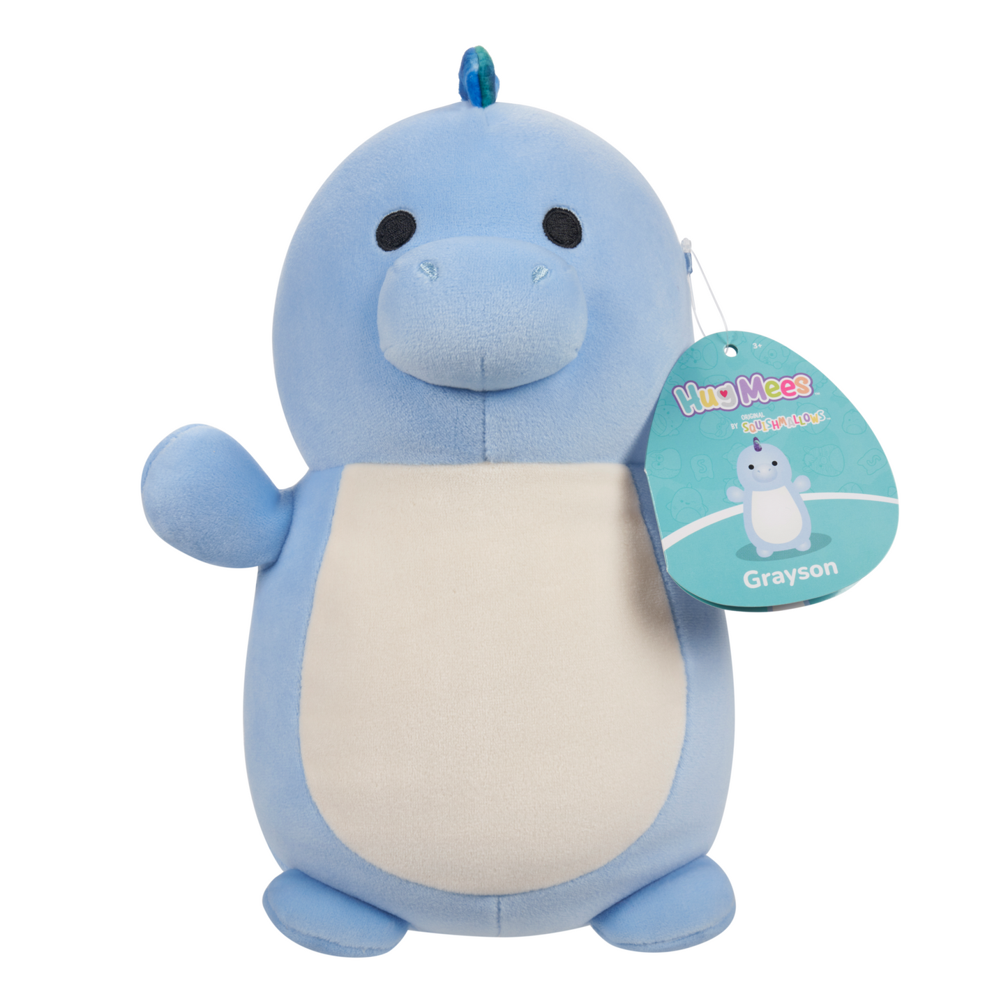 Squishmallows 10" HugMees Plush - Grayson the Blue Dinosaur