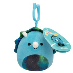 Squishmallows 3.5inch Clip-on Vilmos the Blue Triceratops