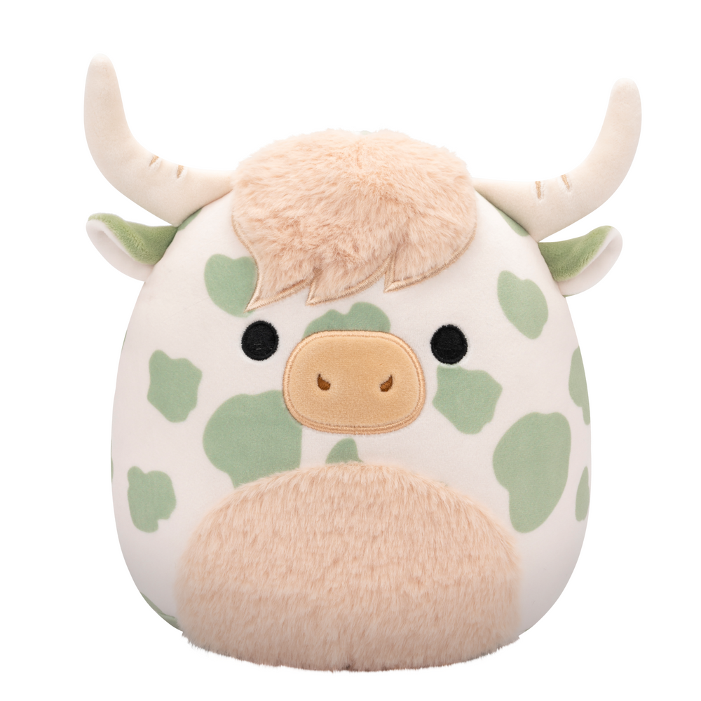 Squishmallows 7.5inch Celestino the Sage Green Spotted Highland Cow