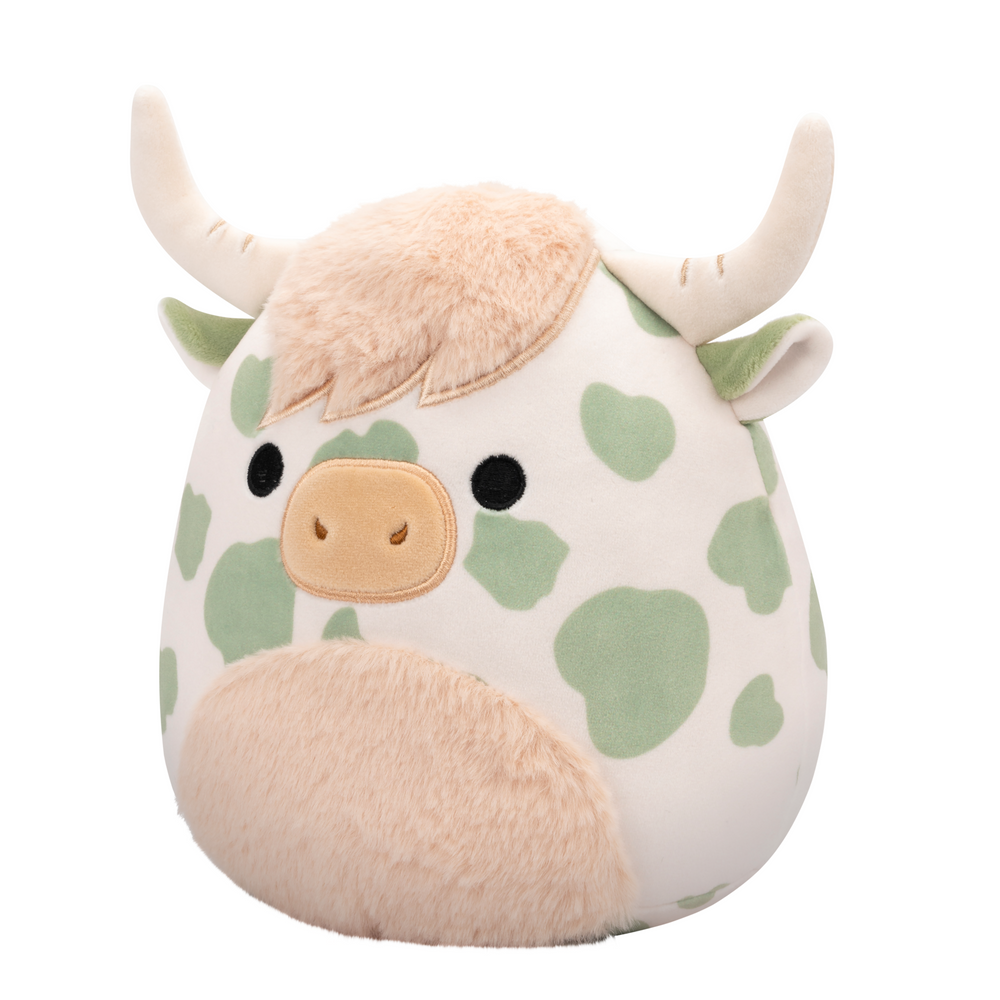 Squishmallows 7.5inch Celestino the Sage Green Spotted Highland Cow