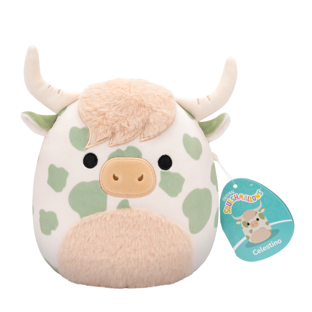 
                      
                        Squishmallows 7.5inch Celestino the Sage Green Spotted Highland Cow
                      
                    