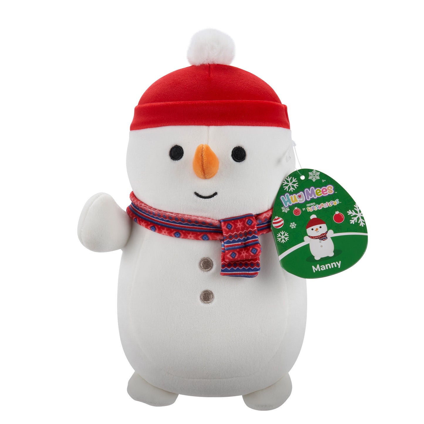 Squishmallows HugMees Holiday Manny the Snowman 10 inch Plush