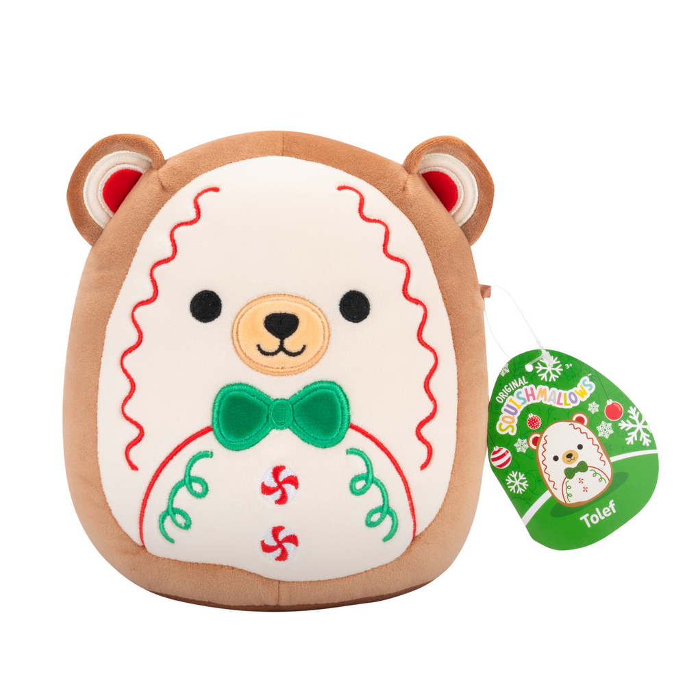 Squishmallow 7.5inch Christmas Tolef the Cookie Bear