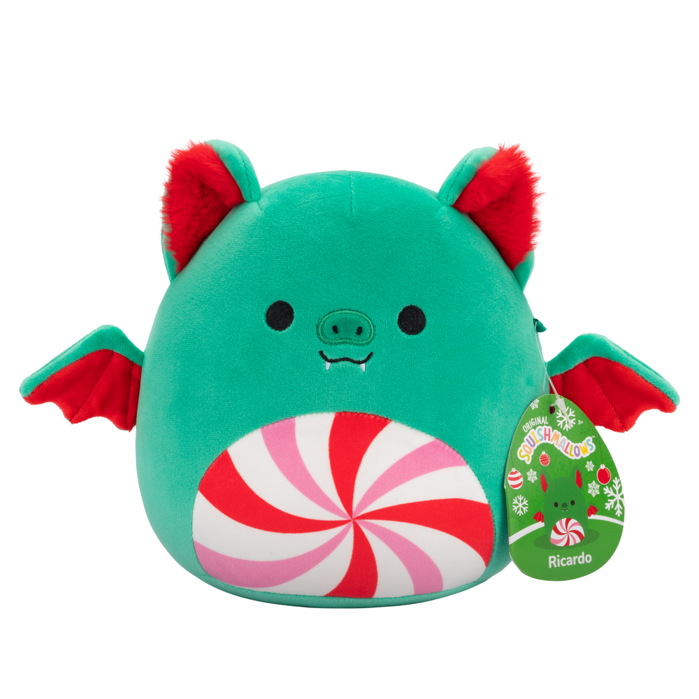 Squishmallows 7.5inch Christmas Ricardo the Green Fruit Bat