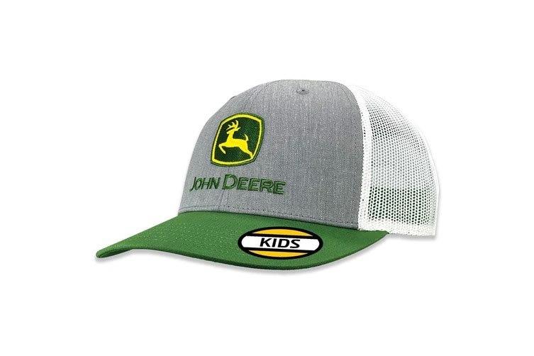 John Deere Kids Basic Trucker Mesh Cap-heather Grey/green/white