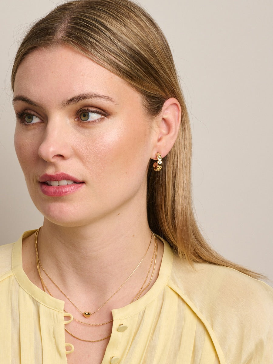Necklace Gold Multi Chain Heart