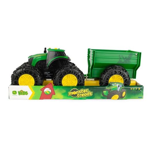 John Deere Monster Treads 20cm L&S Tractor With Wagon