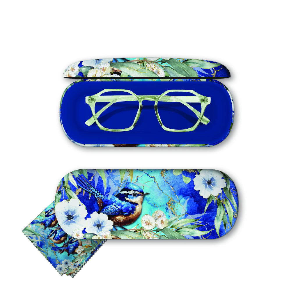 Lisa Pollock Glasses Case Cheeky Wrens 