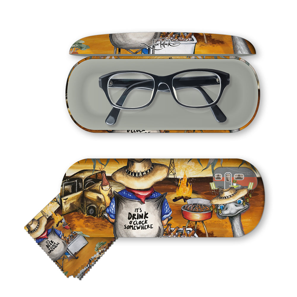 Lisa Pollock Glasses Case Campfire Beers