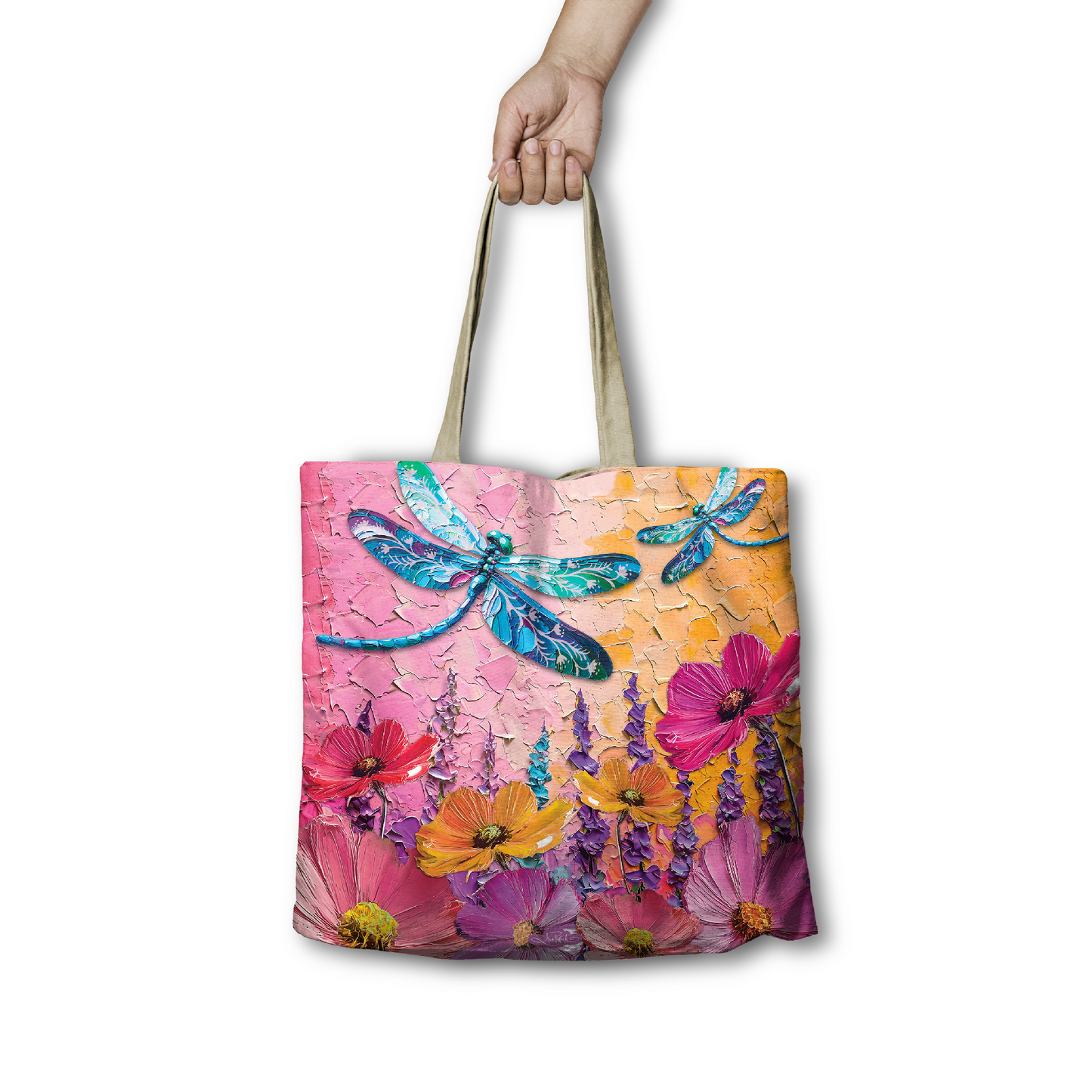 Lisa Pollock Shopping Bag Playful Dragonfly 45cm, 10cm Gusset