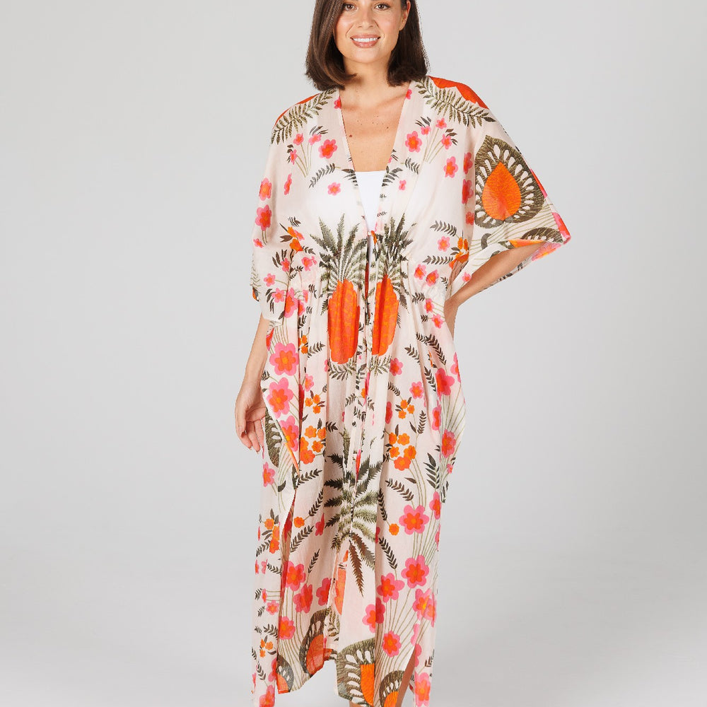 Holiday Trading Co Long Kaftan "Pineapple"