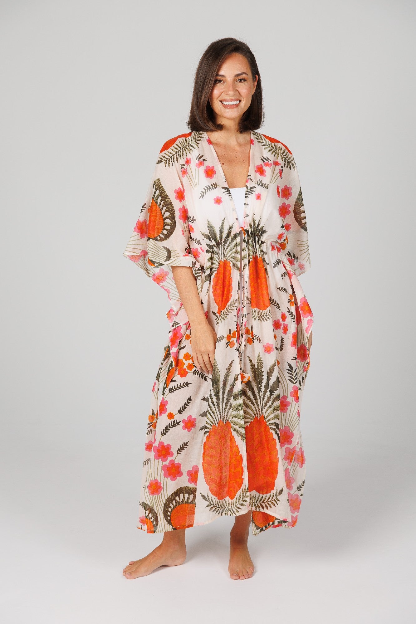 Holiday Trading Co Long Kaftan "Pineapple"