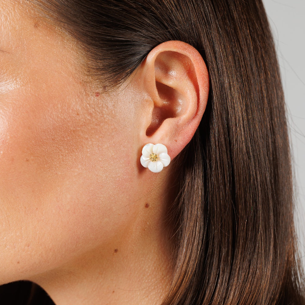 Holiday Trading Co Earrings "Blair" White