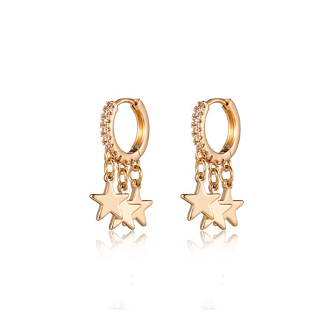 Amor Earring Gold Hoop with stars