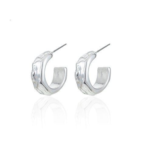 Amor Earrings Silver Hoops