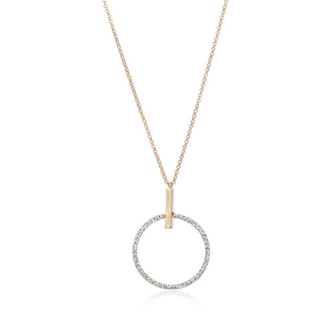 Amor Necklace Crystal Circle in Gold