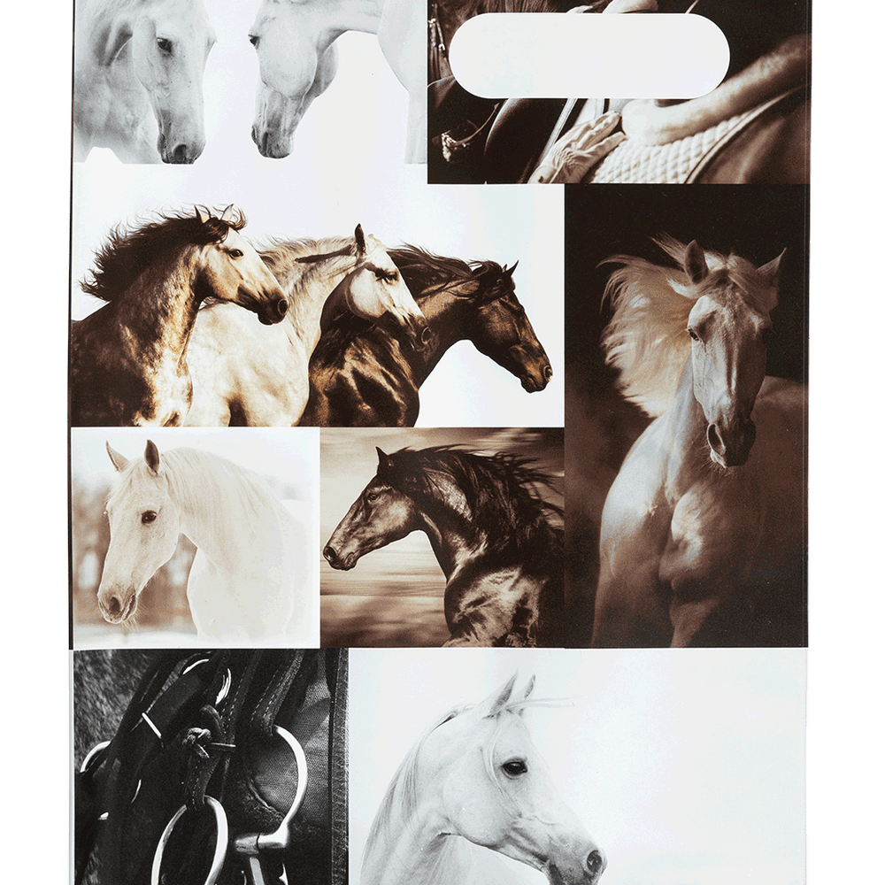 Book Cover A4 Black & White Horses 4