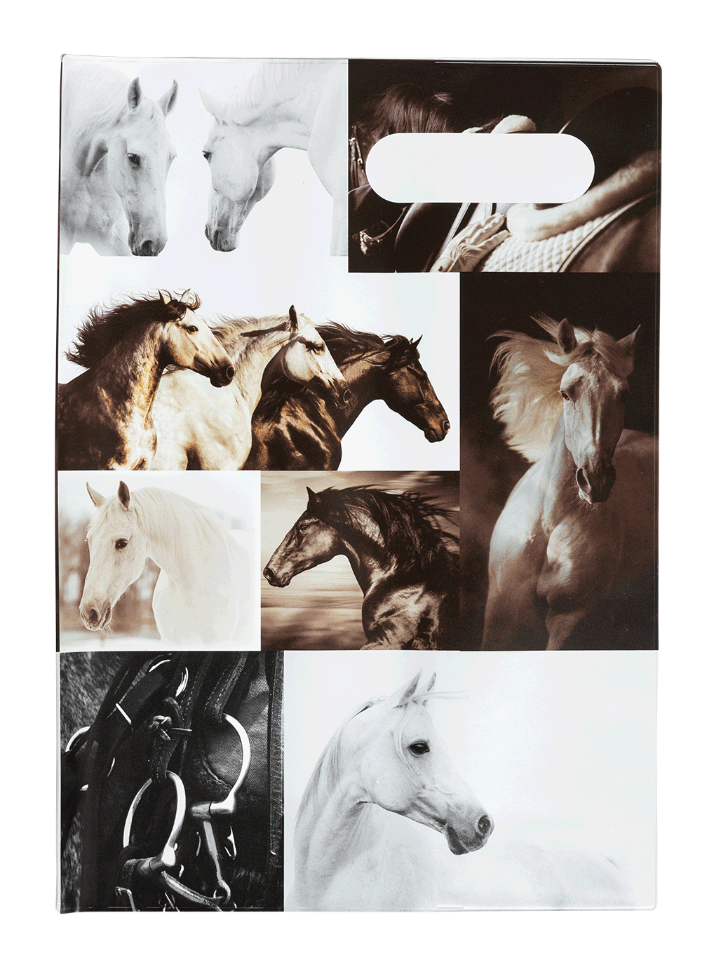 Book Cover A4 Black & White Horses 4