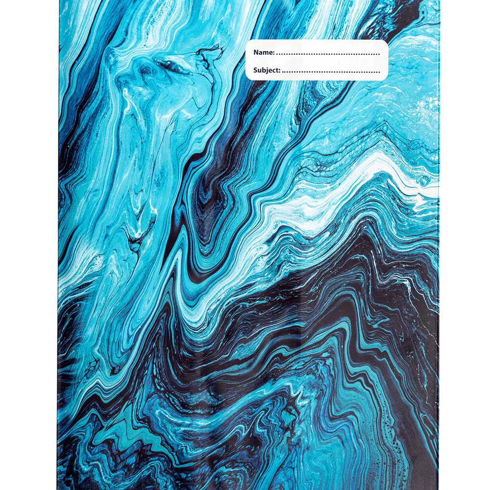 Book Cover A4 Ocean Marble 2