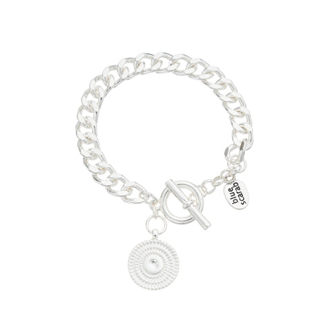Bracelet Silver chain with round fob