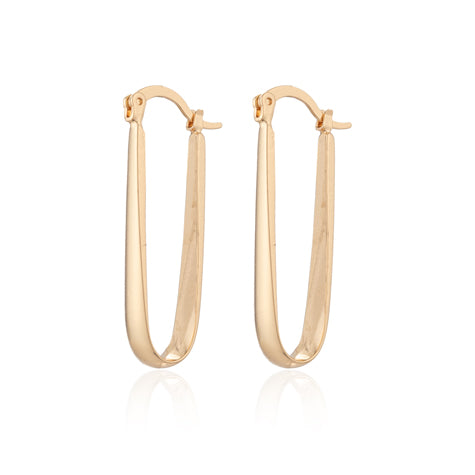 Earrings Gold long narrow hoop