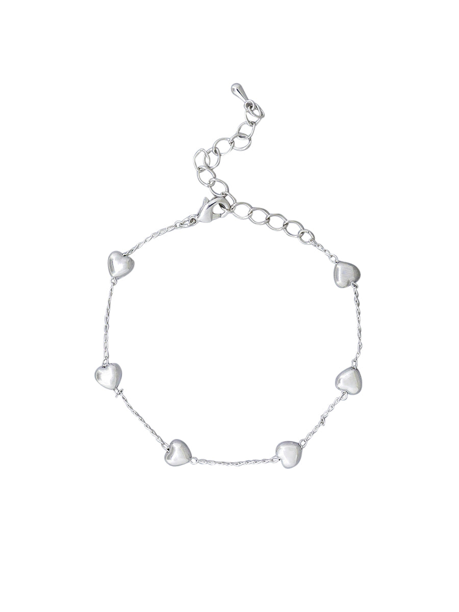 Bracelet Silver Heart Garland