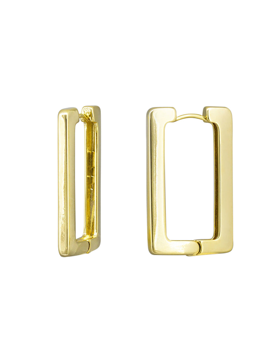 Gold Rectangled Squared Hoops