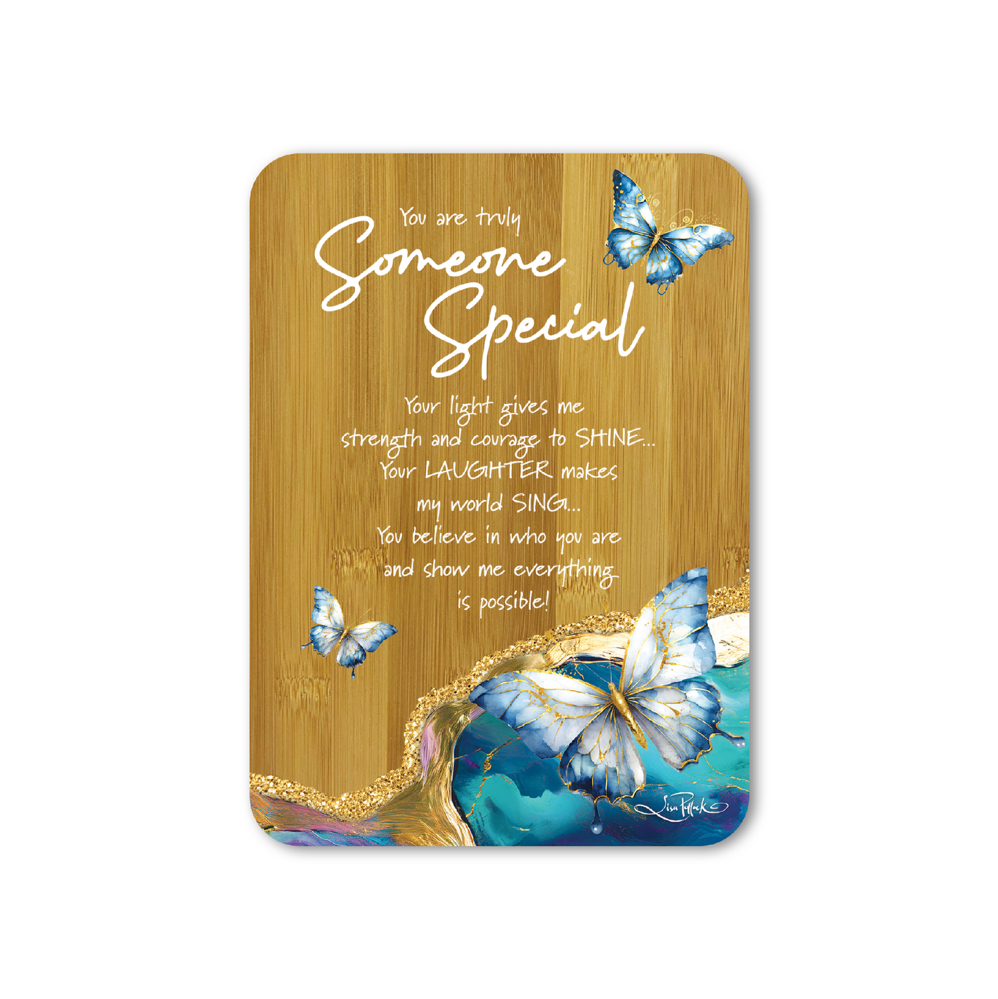 Bamboo Affirmation Plaque "SOMEONE SPECIAL" - Tranquil Butterflies 13X18cm