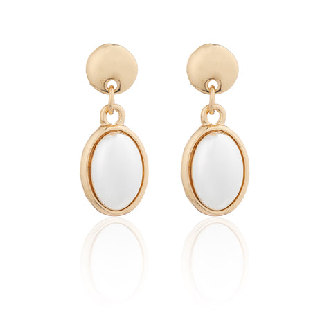 Earring Gold & Silver Plated oval drops