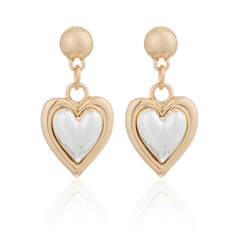Earrings Gold & Silver plated large hearts