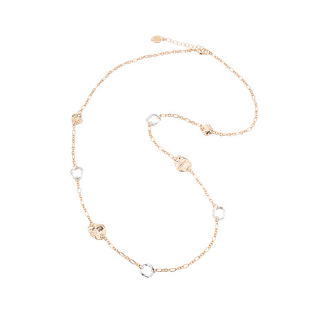 Necklace Gold & Silver Plated long with rings