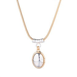 Necklace Gold & Silver plated with Oval Pendant