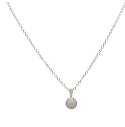Necklace Sterling Silver Round Resin Opal in White 5mm