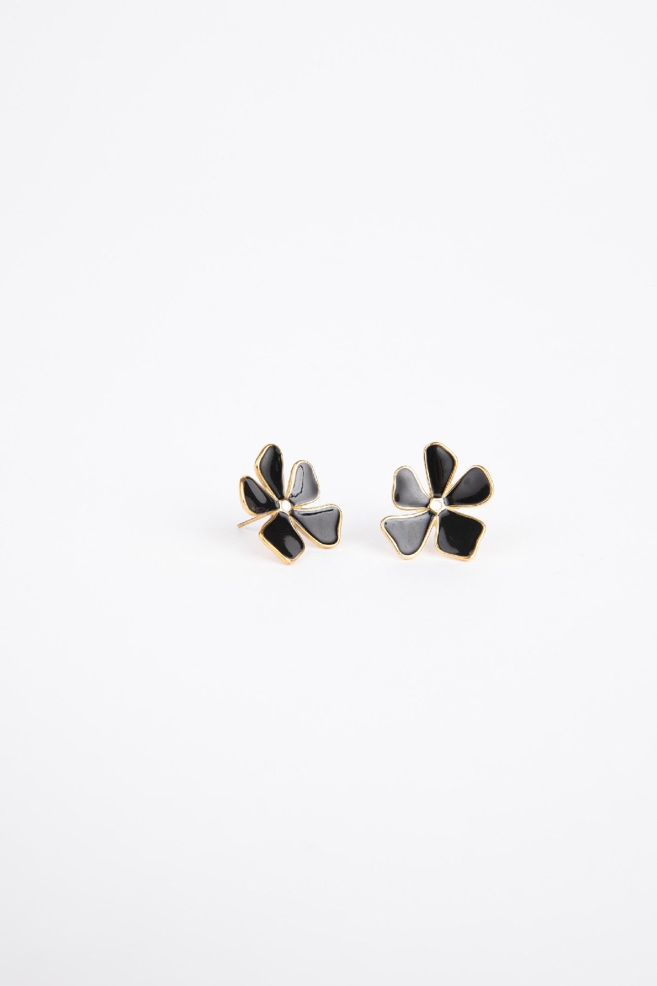 Earrings Chantelle by Holiday Trading Black Flowers with yellow centre