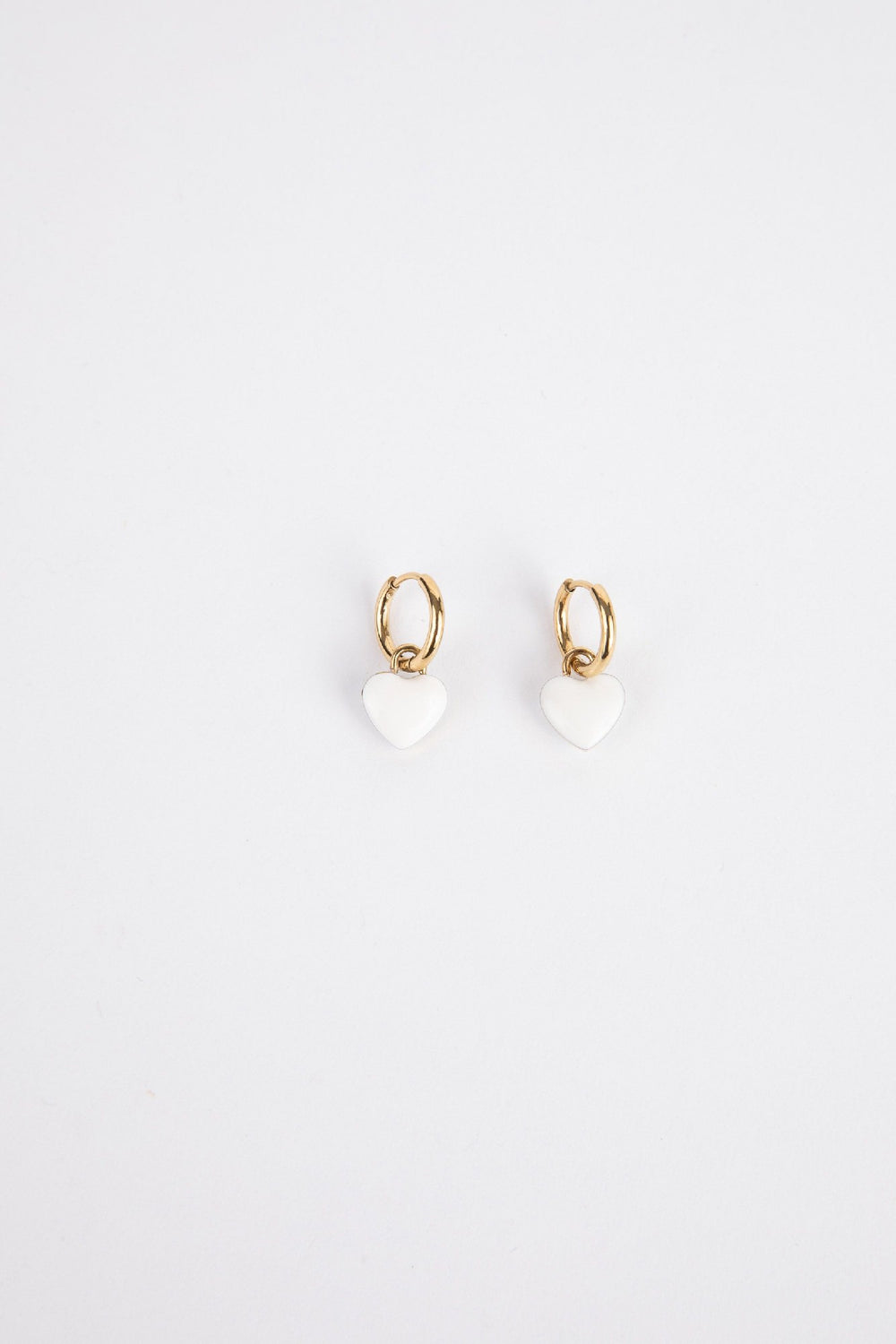 Earrings Sydney by Holiday Trading White and Gold Plated Hearts