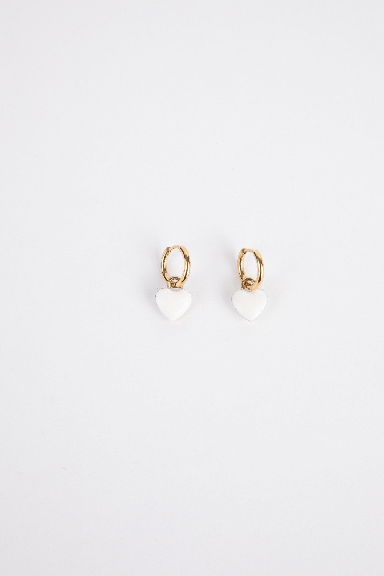 Earrings Sydney by Holiday Trading White and Gold Plated Hearts