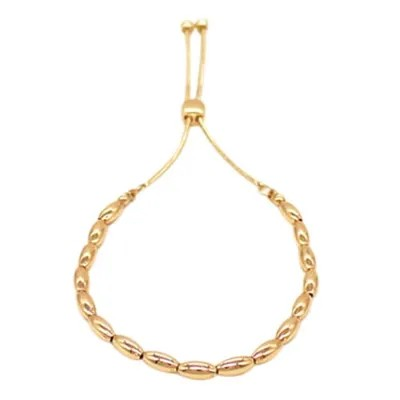 Bracelet Metal Oval Bead in Gold
