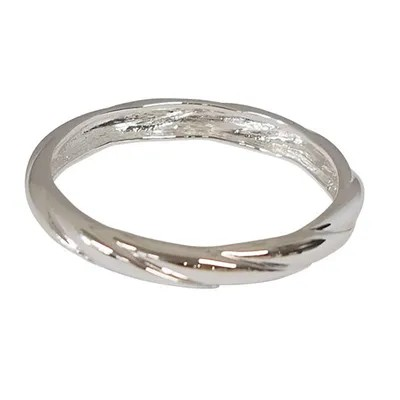 Bangle Grooved Plain Silver