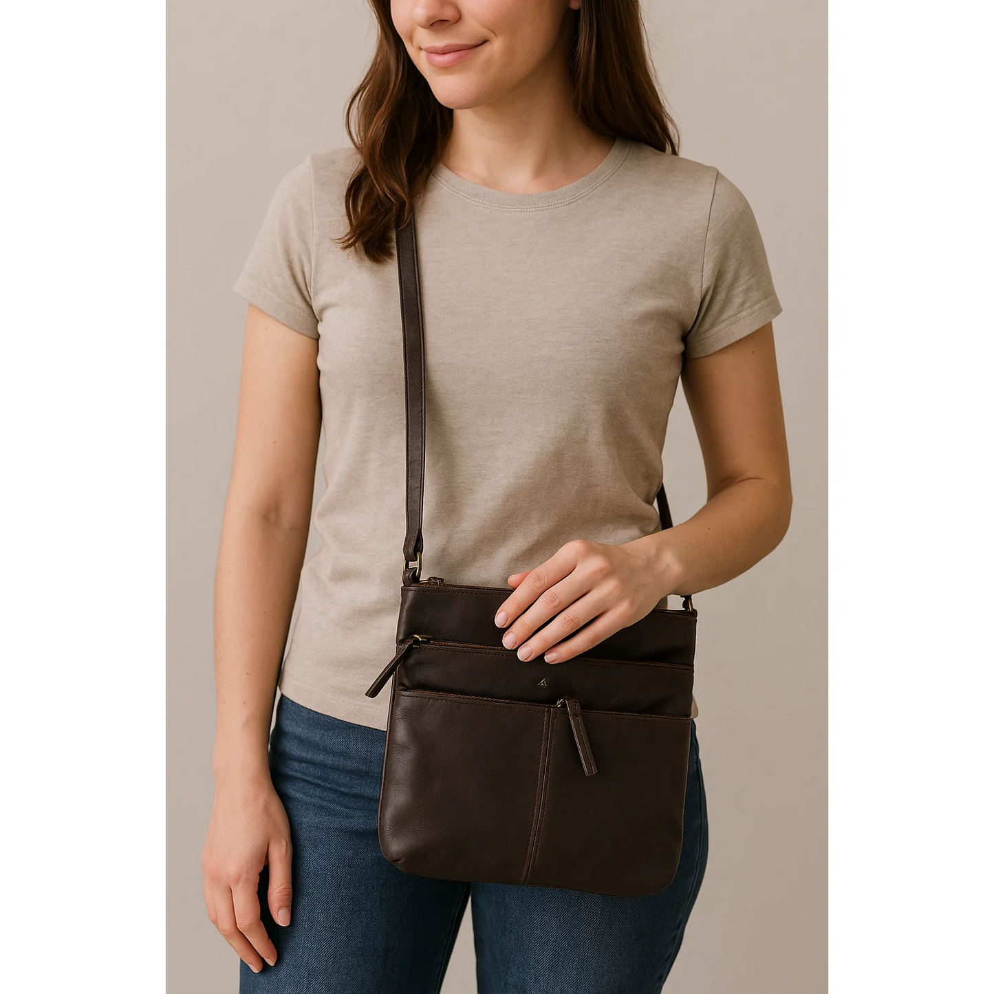 Shoulder bag Greenwood Leather in Brown - Hazel