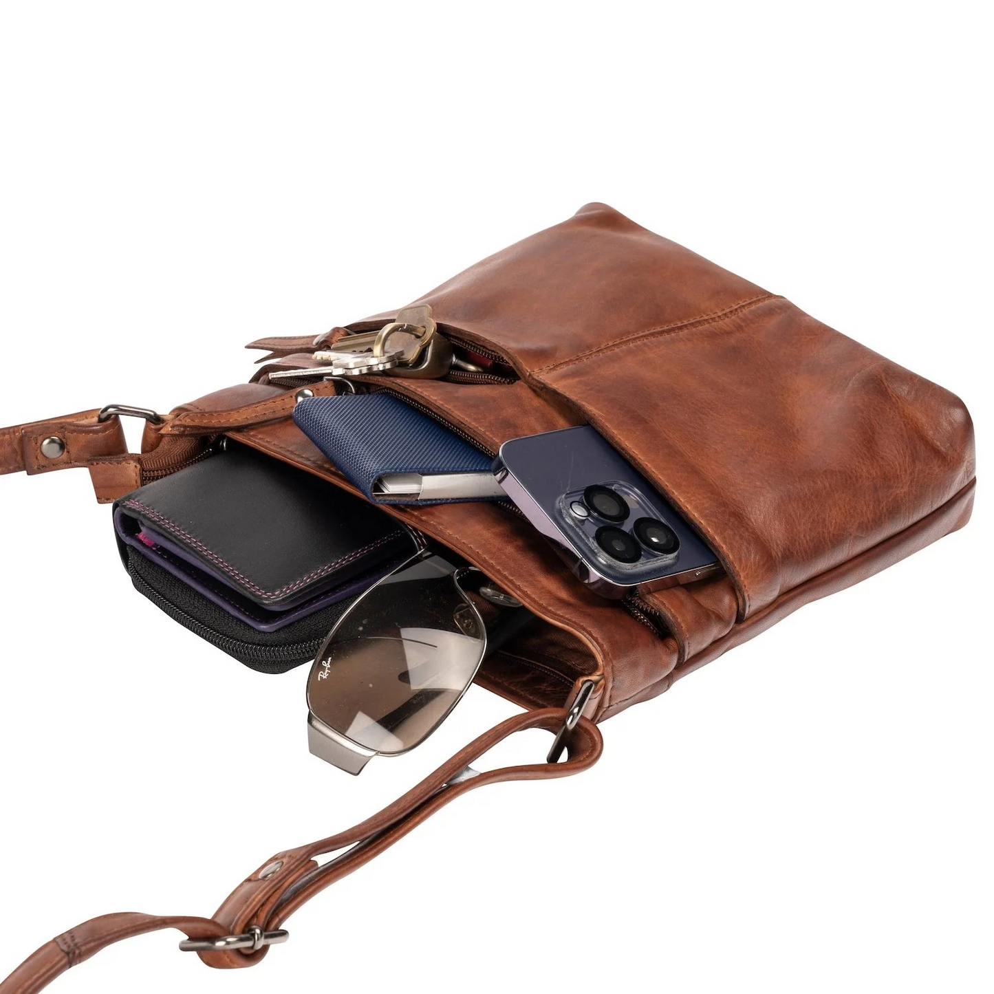 Shoulder Bag Greenwood Leather in Cognac