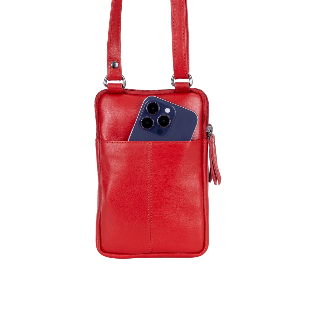 Shoulder Bag Greenwood Leather in Red - Oslo